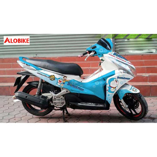 Tem trùm air blade trắng Xanh Doremon 2011-2012, độ team trùm ab dán phủ dàn áo xe trắng Xanh ngọc rẻ đẹp