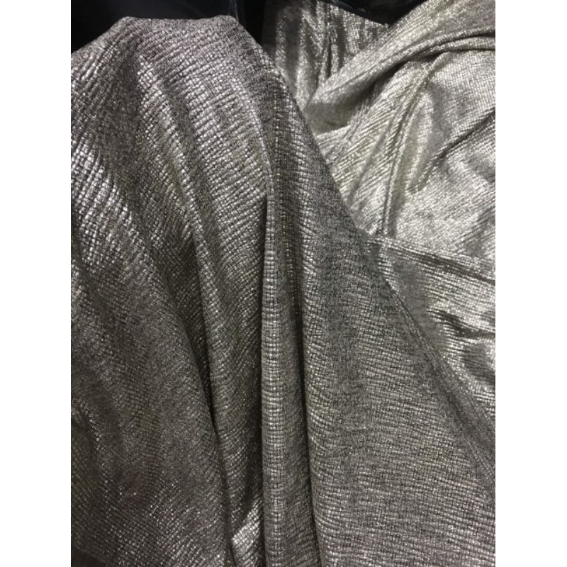 Vải thun nhũ kim tuyến màu bạc co dãn 4 chiều _ may đầm váy áo