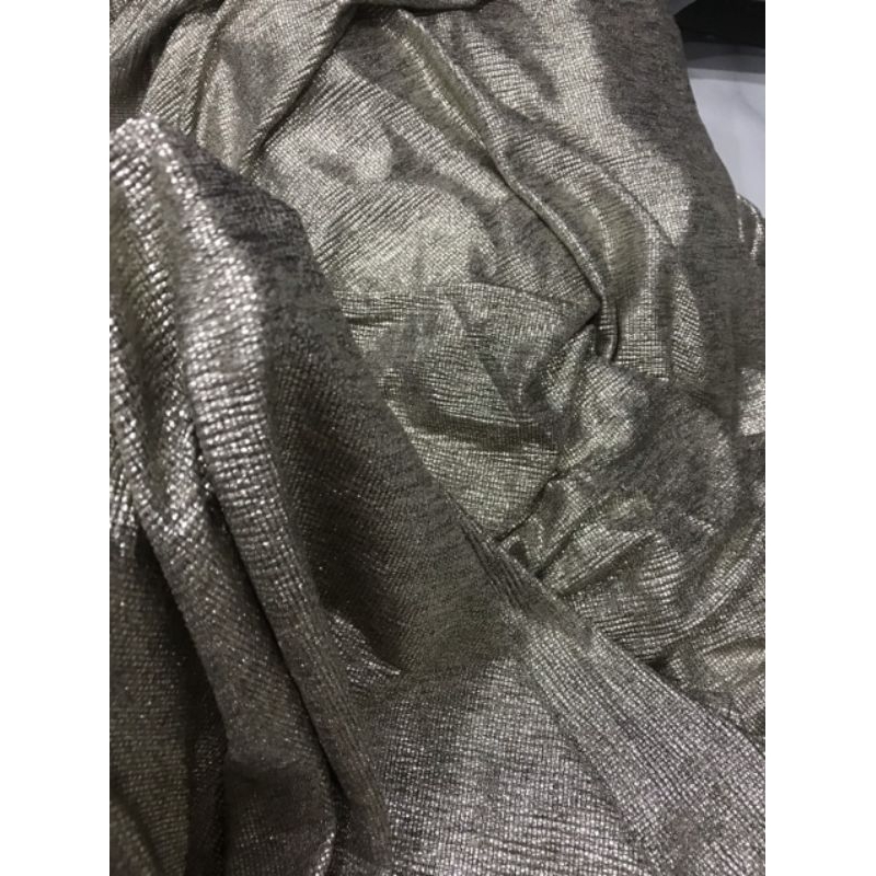 Vải thun nhũ kim tuyến màu bạc co dãn 4 chiều _ may đầm váy áo