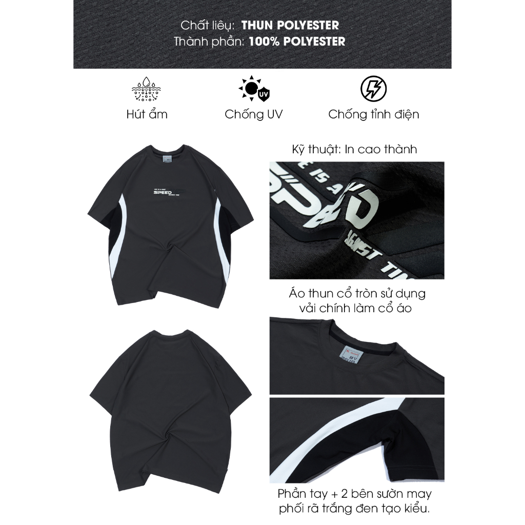 Áo Thun Nam Tay Ngắn Cổ Tròn Thời Trang Thương Hiệu Y2010 SPEED 13 22349 |YaMe|
