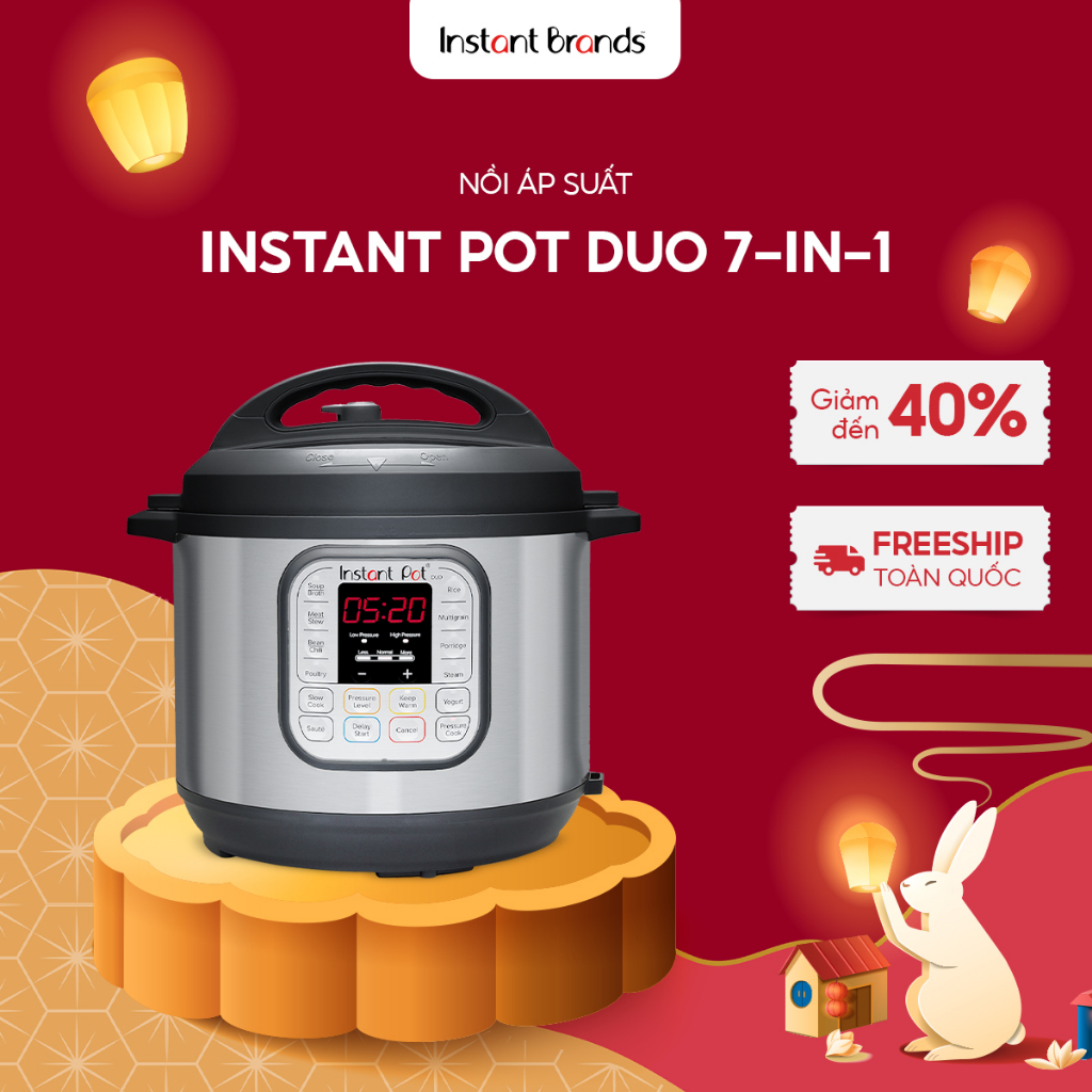 Nồi áp suất điện đa năng INSTANT POT DUO 7-in-1, dung tích 5.7L, Bảo hành 12 tháng