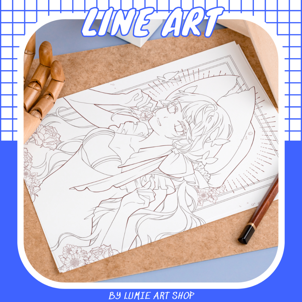 Line art tranh tô màu a5 cho marker, màu chì hình vẽ tô màu tranh marker mới