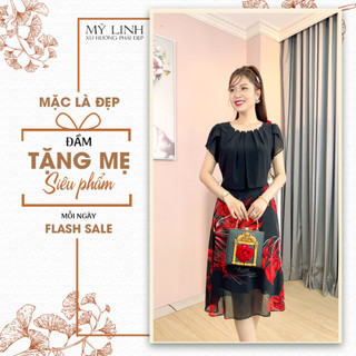 Đầm Nữ [ Linh Linh ] (HT LT715) Trẻ Trung Thiết Kế Trang Nhã Thanh Lịch Sang Trọng Quý Phái Đi Tiệc Cho Bà Cho Mẹ