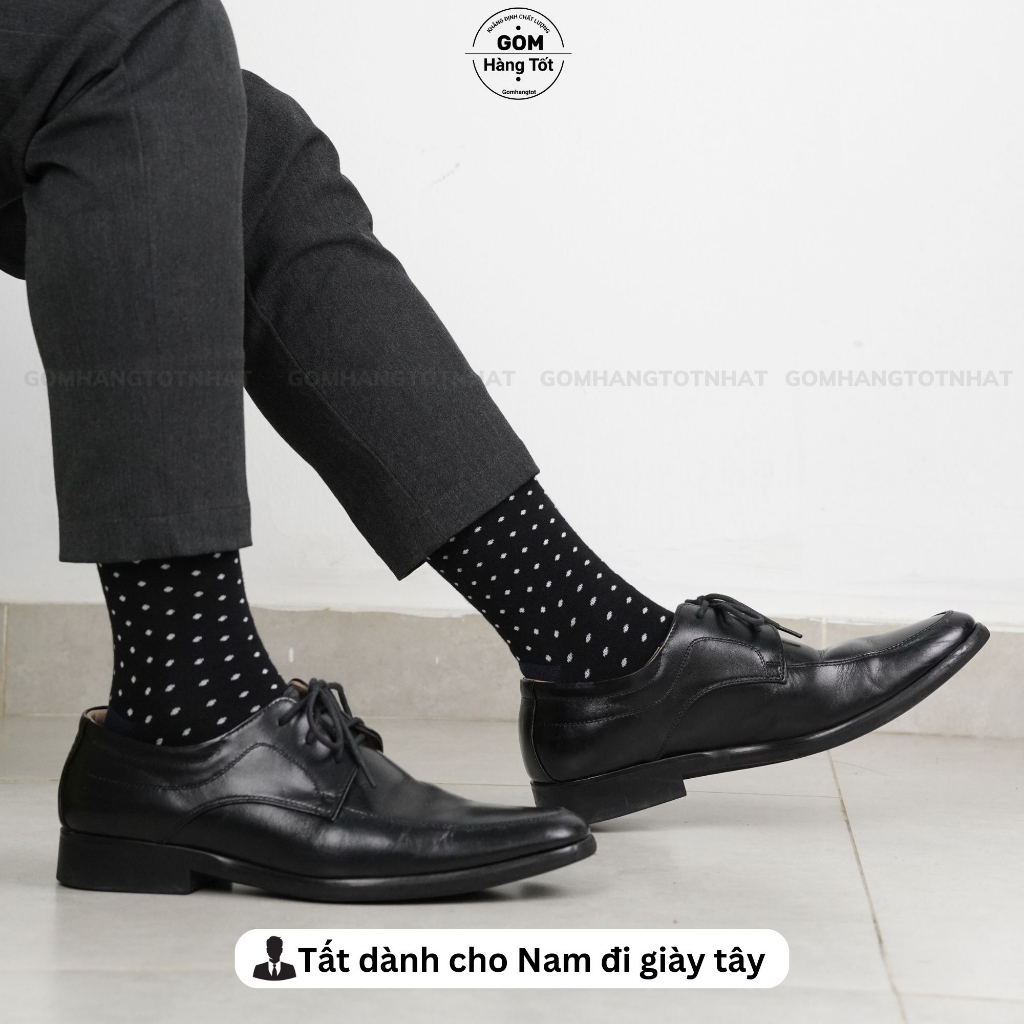 Tất nam cổ cao công sở mẫu MIX06, tất đi giày tây chất liệu cotton mềm mại êm chân, hút ẩm thoáng khí -GOM-MIX06-1DOI