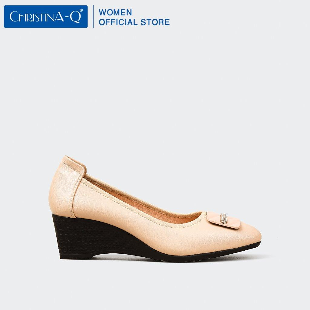 Giày Nữ Cao Gót Bít Mũi Đế Xuồng ChristinA-Q GBX042