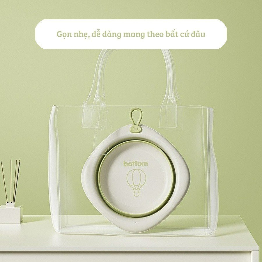 Chậu rửa mặt gấp gọn cho bé, chậu rửa có móc treo tiện lợi