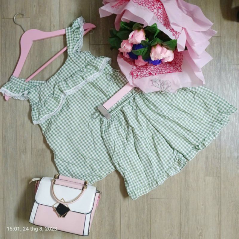 Set đùi 2 dây cánh tiên phối ren mặc nhà, kute, dễ thương chipchip90 m001000