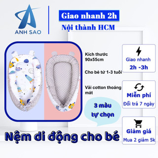 Đệm ngủ sơ sinh, nôi ngủ chung giường bố mẹ ánh sao êm ái định hình cổ chống giật mình