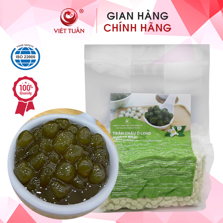 Trân Châu Ô Long Nhài Đậm Vị Gói 1kg - Trân Châu Mềm Dẻo, Chuẩn Vị