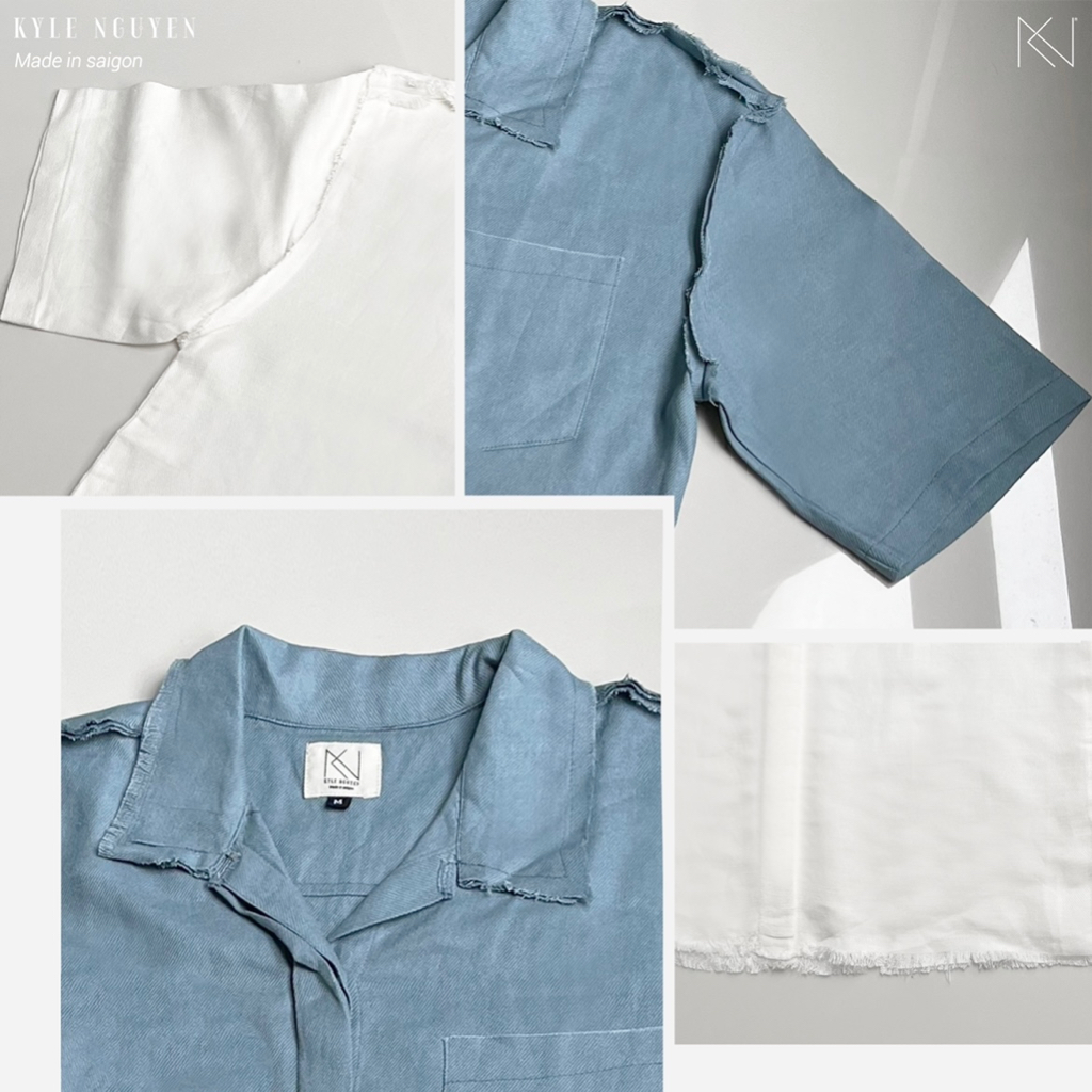 Áo sơmi linen, tay ngắn _OUTLINE SHIRTS - Linen’s KN