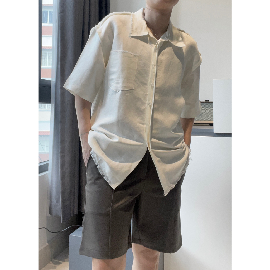 Áo sơmi linen, tay ngắn _OUTLINE SHIRTS - Linen’s KN