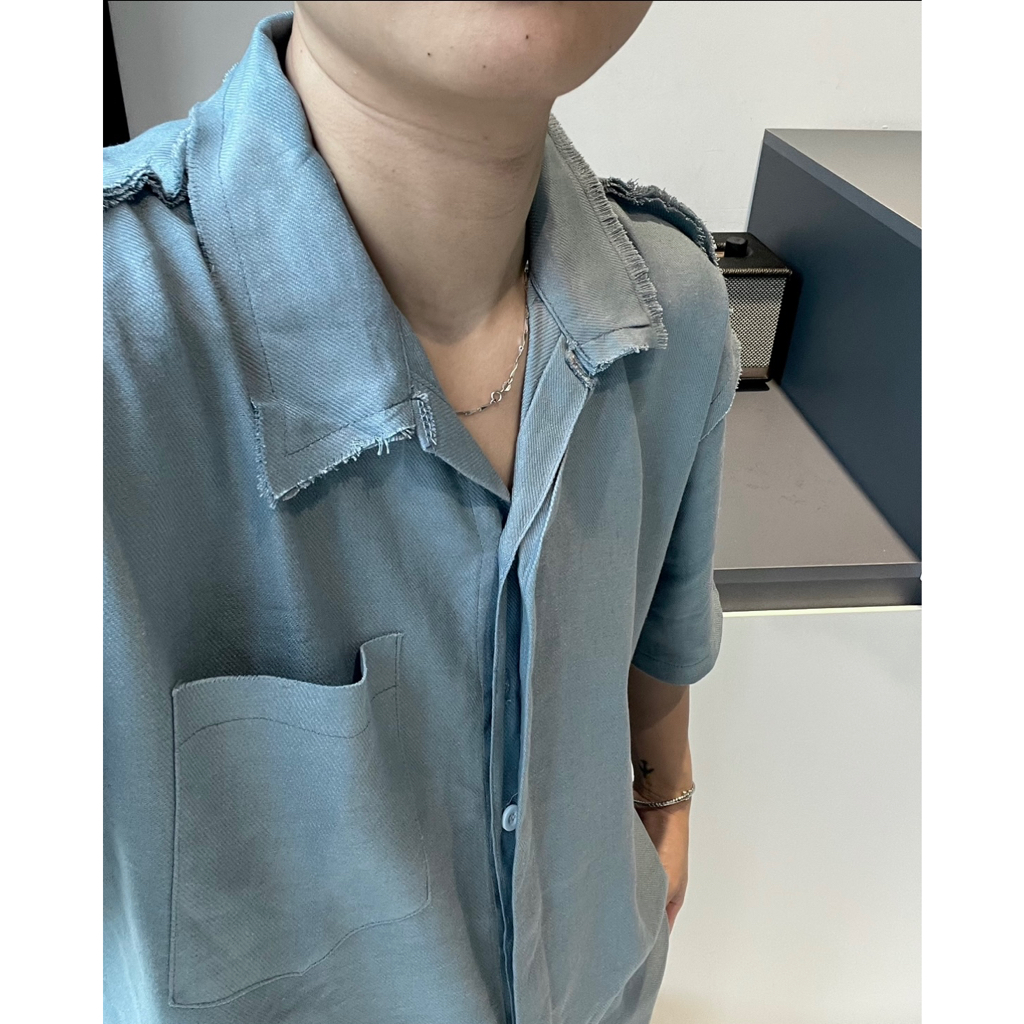 Áo sơmi linen, tay ngắn _OUTLINE SHIRTS - Linen’s KN