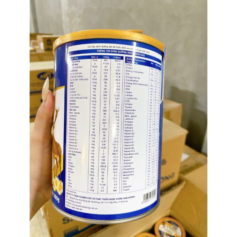900g Sữa bột Ong Chúa Nhung Hươu