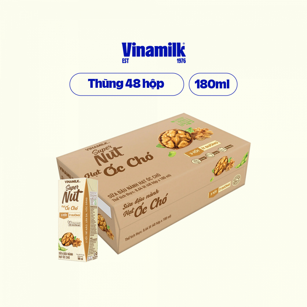 Thùng 48 hộp Sữa đậu nành Super Nut Vinamilk hạt Óc chó