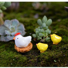 Bộ Tiểu Cảnh Ổ Gà Đầy Đủ Phụ Kiện Trang Trí Terrarium, Sen Đá, Xương Rồng, Charm slime