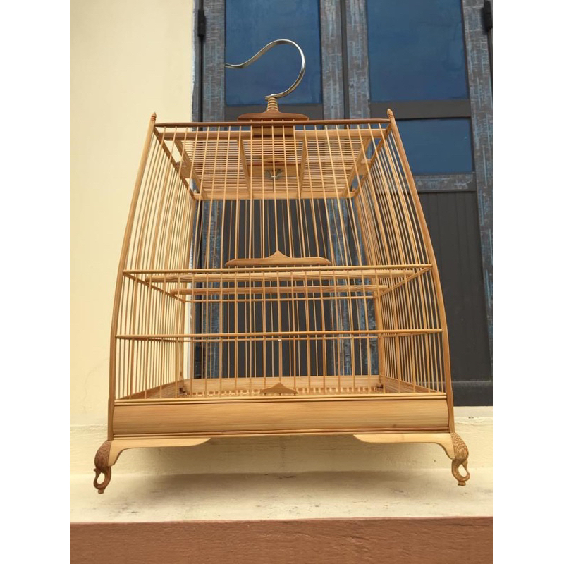 Khung lồng chim chào mào tự giáp chất liệu tre già đã đi kèm pk
