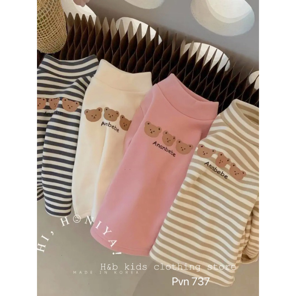 Áo giữ nhiệt cho bé , áo zip lông 2 mặt họa tiết gấu đáng iu cho bé 8-25kg