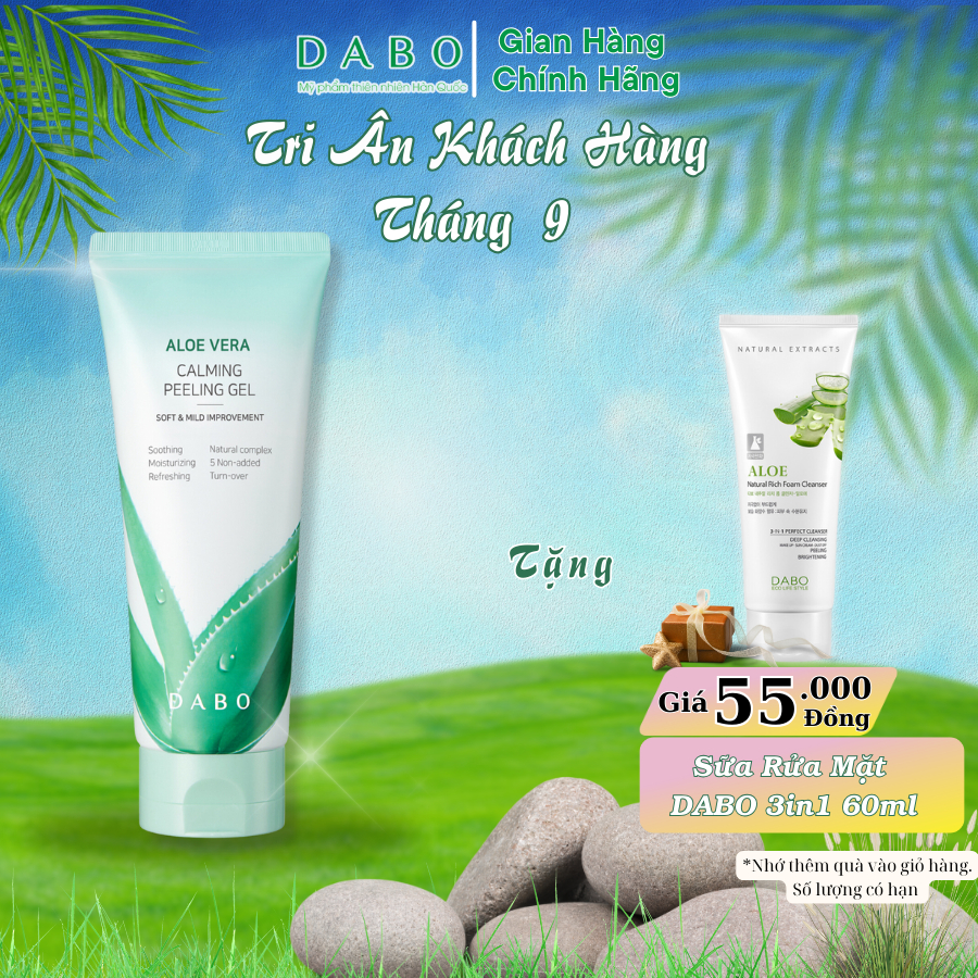Tẩy da chết Lô Hội DABO Aloe Peeling Gel 180ml THIÊN ANH BEAUTY
