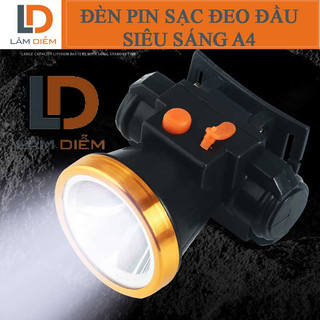 Đèn đội đầu siêu sáng pin sạc có thể thay được kèm theo sạc và thun đeo A48
