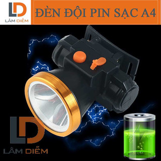 Đèn pin đội đầu pin sạc siêu sáng a4