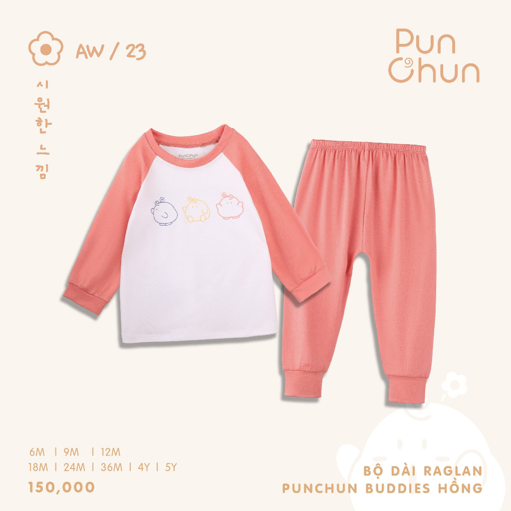 Bộ Dài Raglan PUNCHUN Buddies AW23D5