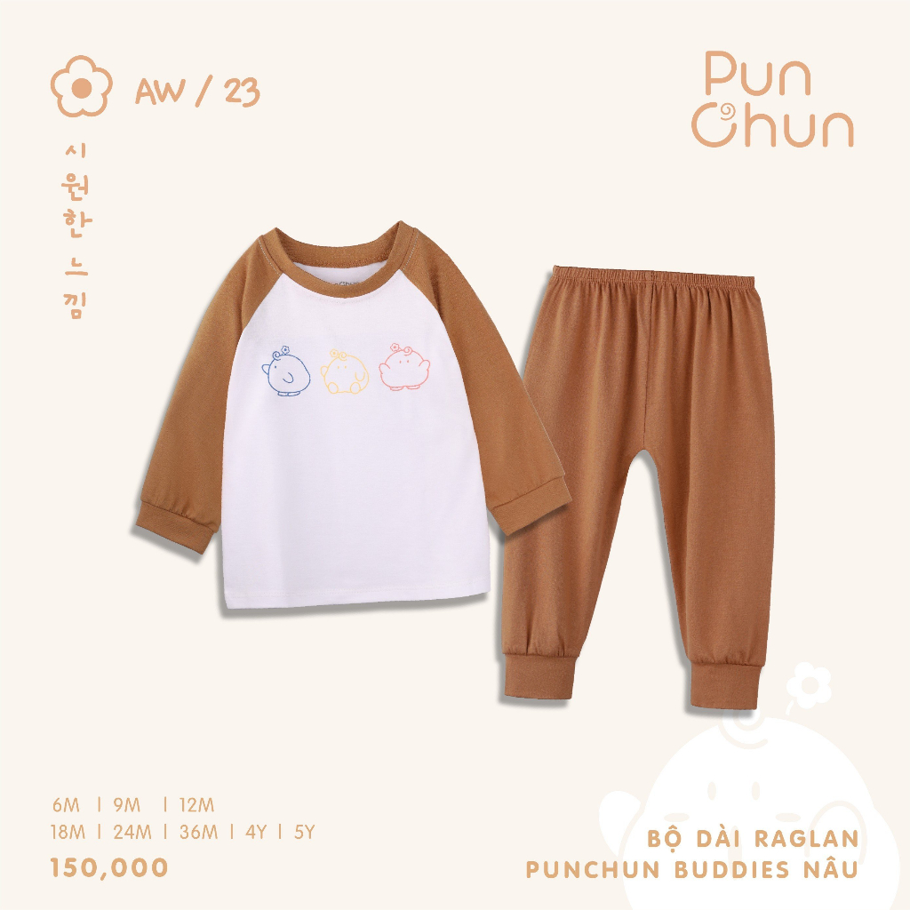 Bộ Dài Raglan PUNCHUN Buddies AW23D5