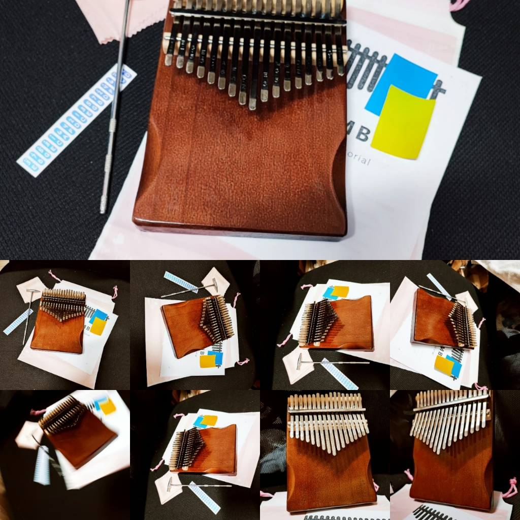 Đàn kalimba gỗ cao cấp Tonic 17 phím cho bạn mới tập chơi âm vang hay hình khắc cute