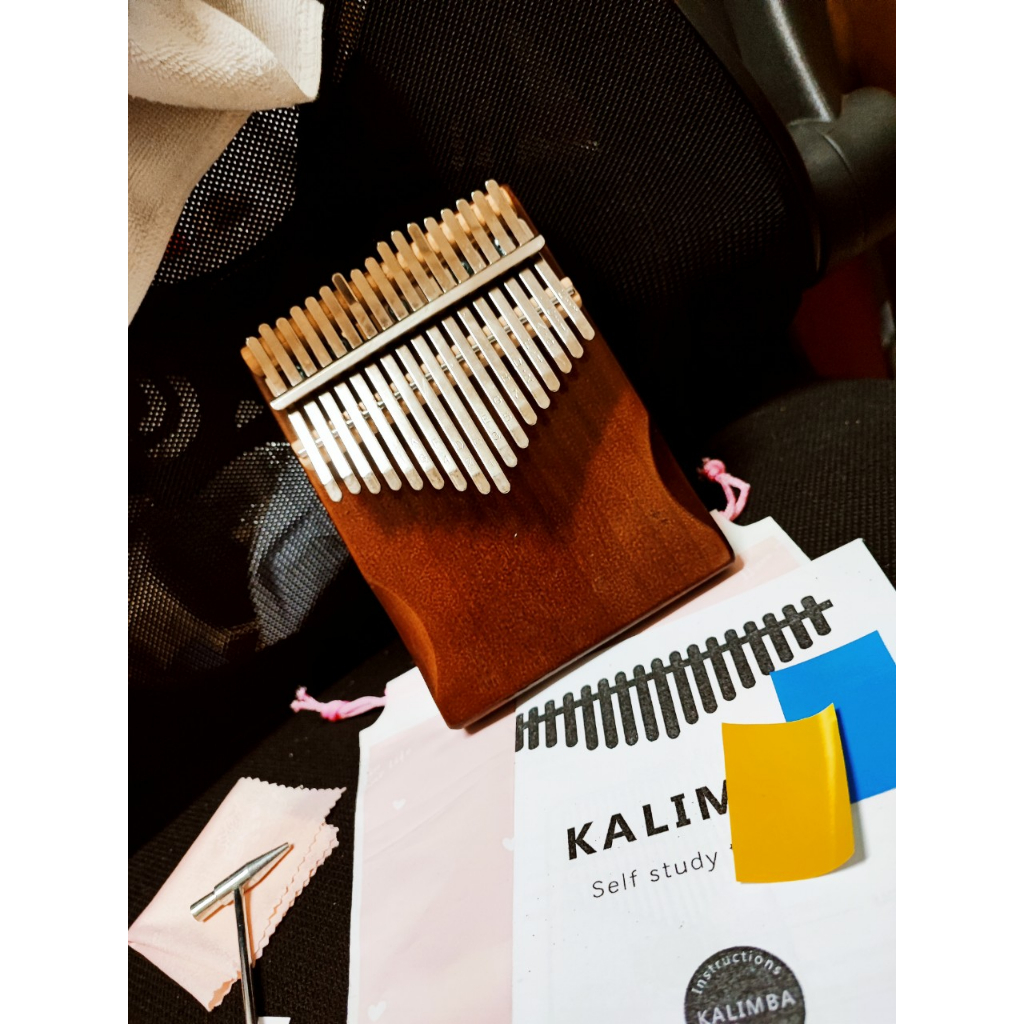 Đàn kalimba gỗ cao cấp Tonic 17 phím cho bạn mới tập chơi âm vang hay hình khắc cute