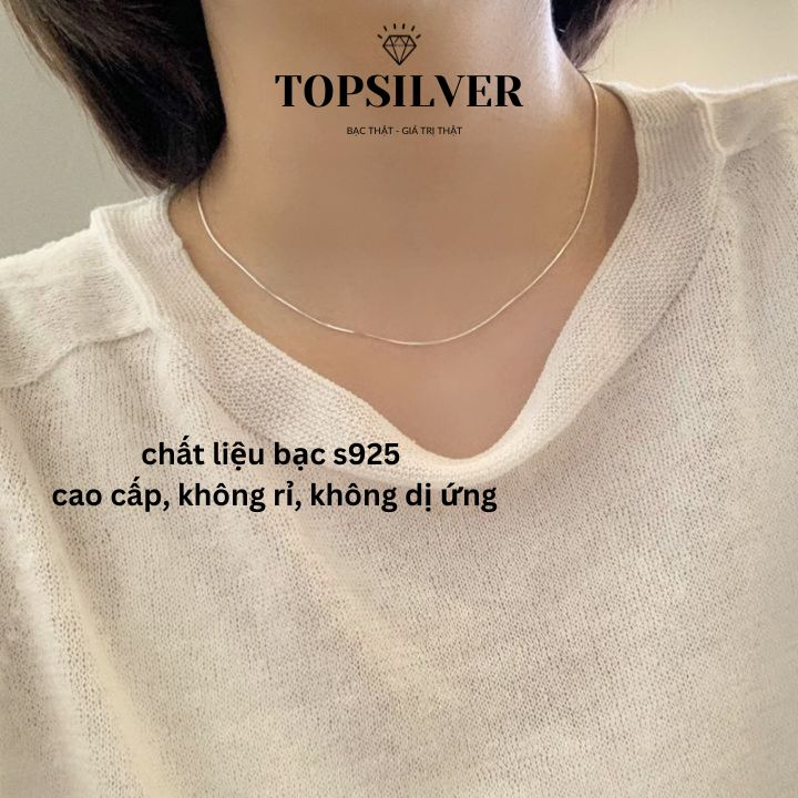 Dây chuyền mì Bạc 2 loại dày và mỏng không mặt TOPSILVER