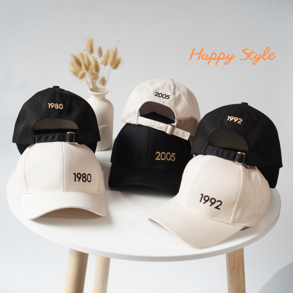 Mũ lưỡi trai thêu năm sinh từ 1980 -> 1985 Nón kết chất kaki form unisex nam nữ N146