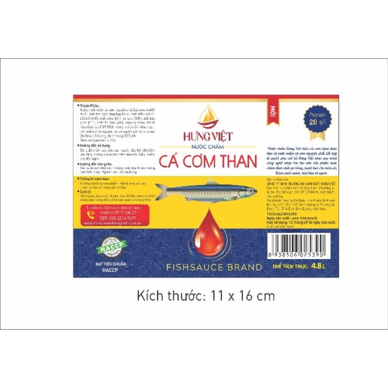 Thùng 18 chai Cá Cơm Than HưngViệt 900ml