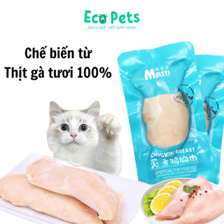 Thức ăn cho mèo ECOPETS ức gà hấp thơm ngon bổ sung dinh dưỡng tiện lợi cho thú cưng - 1 gói 40gr