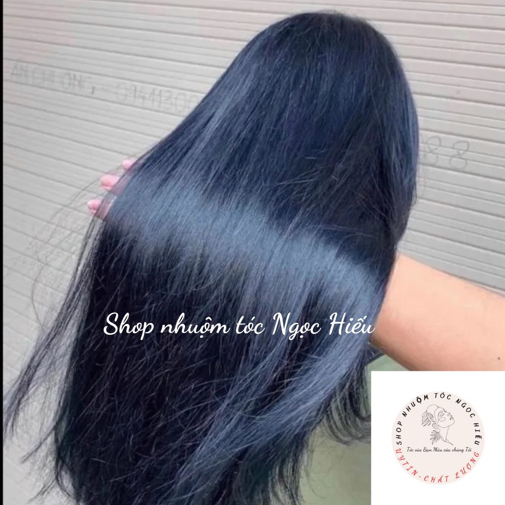 Thuốc Nhuộm Tóc Màu XANH ĐEN  Tặng kèm oxi và gang tay