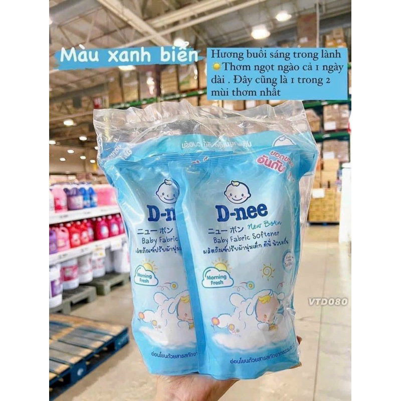 Nước xả vải Dnee Thái Lan Túi 550ml, nước xả làm mềm vải nhiều mùi hương cho bé