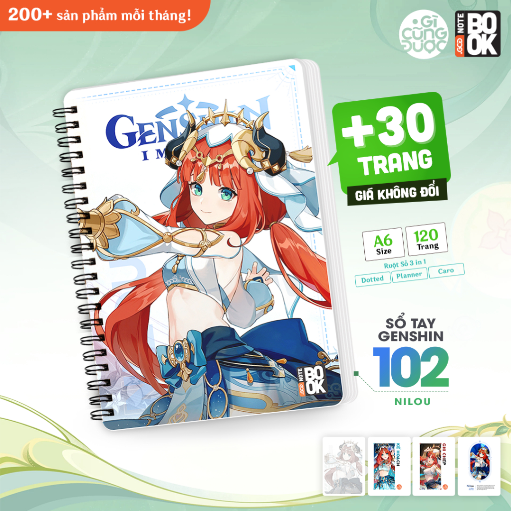 Sổ tay A6 120 Trang Genshin Impact P1