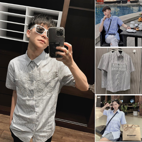 Áo Sơ Mi BBR Nam Nữ Thêu Chữ Chất Liệu Vải Cotton Cao Cấp Mẫu Hot Nhất Năm 2023