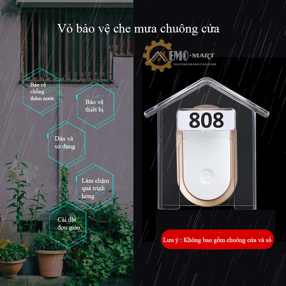⚡️𝐇𝐚̀𝐧𝐠 𝐋𝐨𝐚̣𝐢 𝐈⚡️Hộp chống nước, va đập cho nút chuông cửa ⚡️ Bảo vệ cho thiết bị được an toàn, Nhựa PC trong suốt, ...