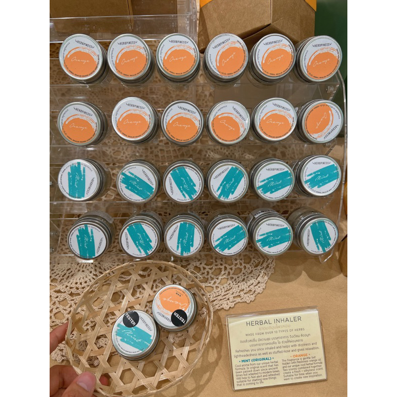 Hũ Hít Mũi Premium Bạc Hà Và Cam Ngọt Herbpiness