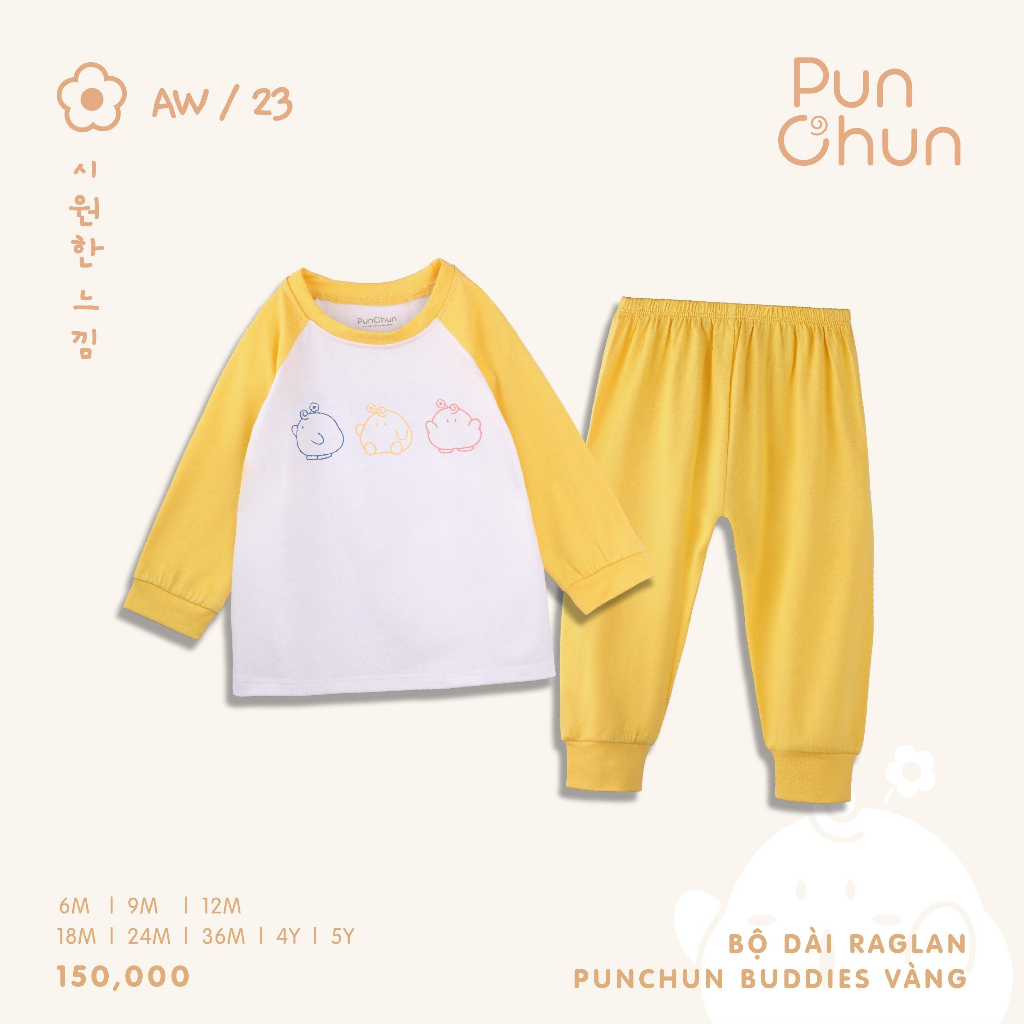 Bộ Dài Raglan PUNCHUN Buddies AW23D5