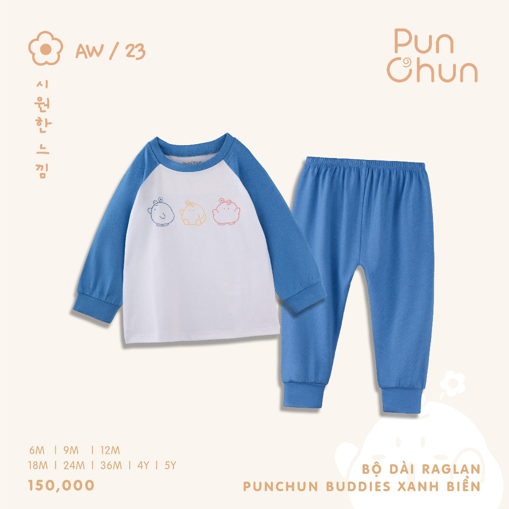Bộ Dài Raglan PUNCHUN Buddies AW23D5