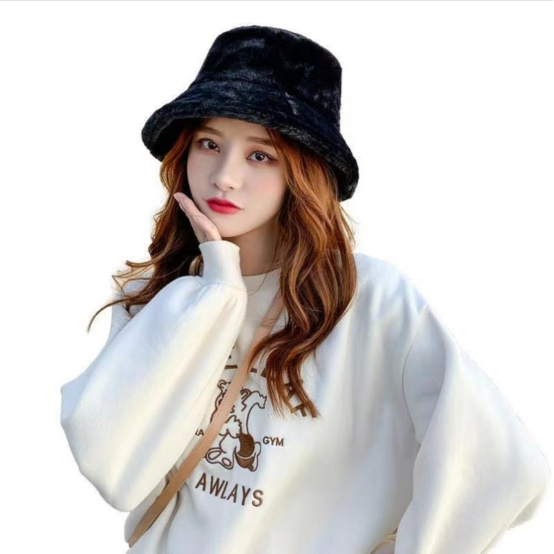 TD444 Mũ bucket lông thỏ cao cấp màu trơn