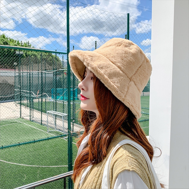 TD444 Mũ bucket lông thỏ cao cấp màu trơn
