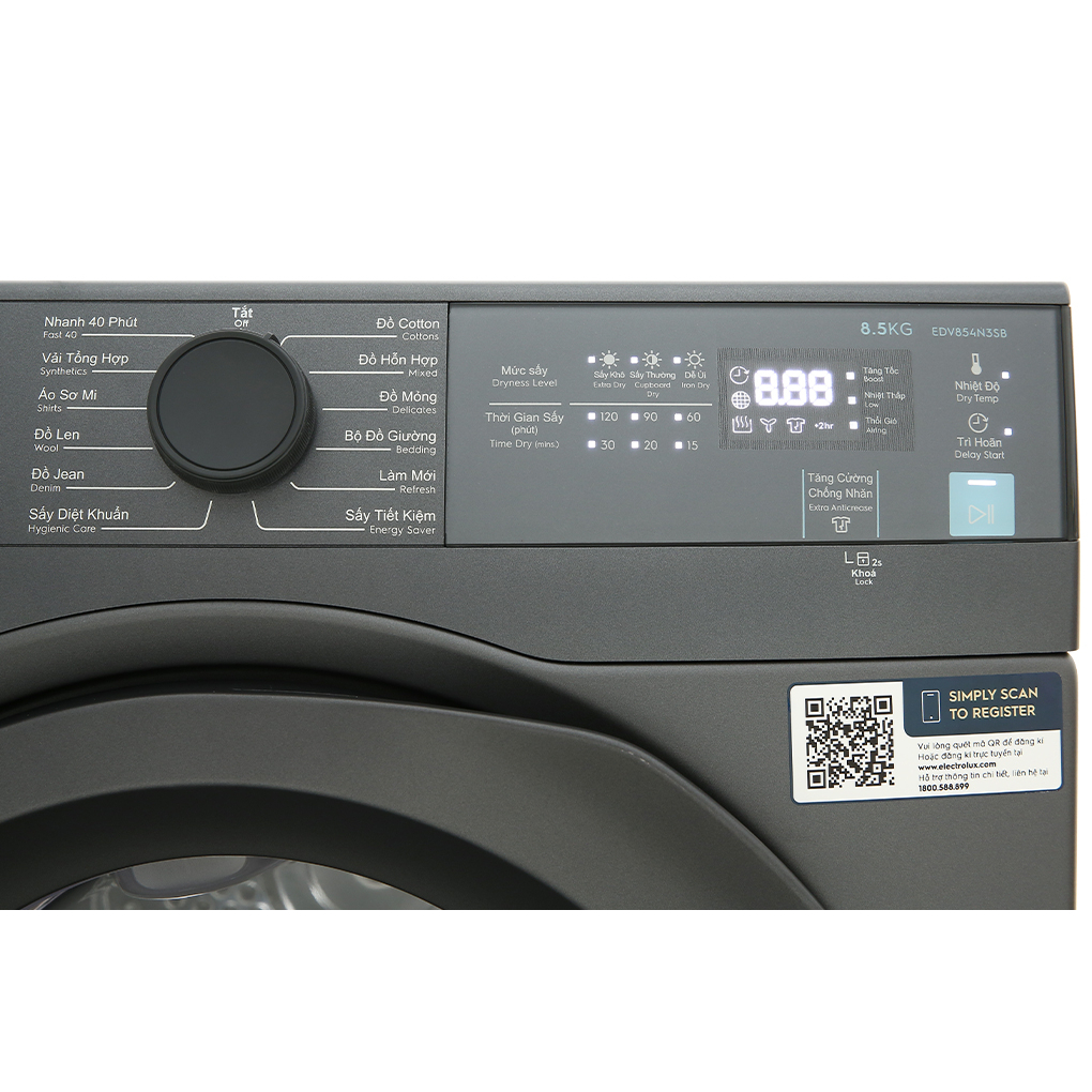 ☑️  Máy sấy thông hơi Electrolux 8.5 kg EDV854N3SB - Hàng Chính Hãng