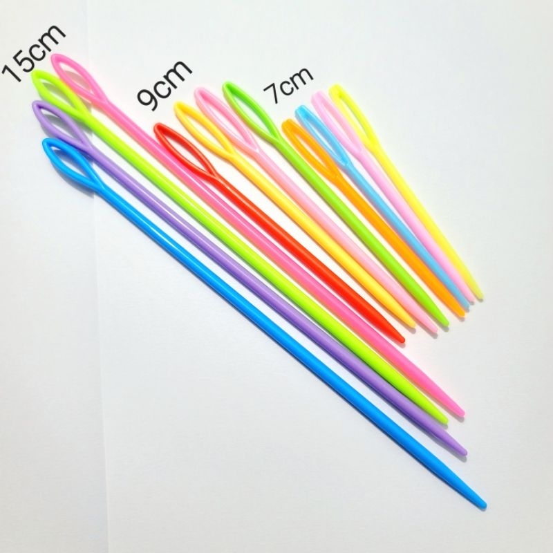 Set 12 Kim khâu nhựa khâu len sợi to