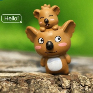 Phụ kiện tiểu cảnh mẹ và con Gấu nhỏ koala trang trí chậu cây mini, terrarium, hồ cá, bonsai, hòn non bộ, sen đá