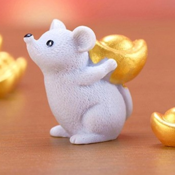 Mô hình - Chú chuột vàng may mắn trang trí nhà cửa, bàn làm việc, chậu trồng cây, làm tiểu cảnh,quà tặng năm mới ý nghĩa