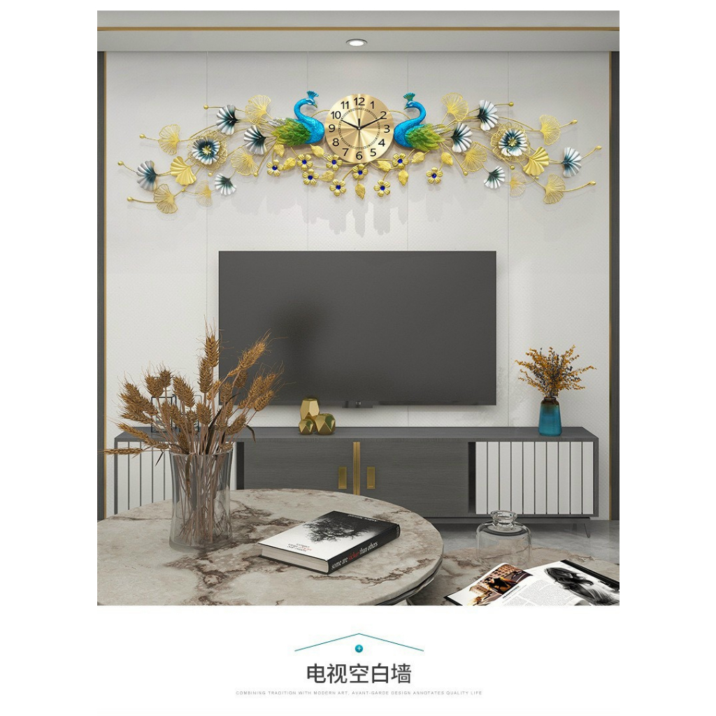 Đồng hồ treo tường chim công 165x43cm -đồng hồ tranh treo phòng khách,trang trí decor nhà cửa kim trôi,quà tặng đẹp,rẻ