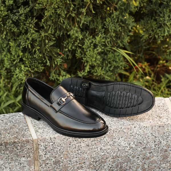 Giày Tây Lười Da Bò Nam GUMEN 080 Loafer Đai Vàng Đế Khâu Toàn Bộ Thủ Công Cao Su Đúc Nguyên Khối Mềm Mại Thoáng Khí