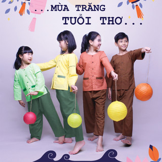 Bộ áo bà ba cho bé trai và bé gái biểu diễn trung thu