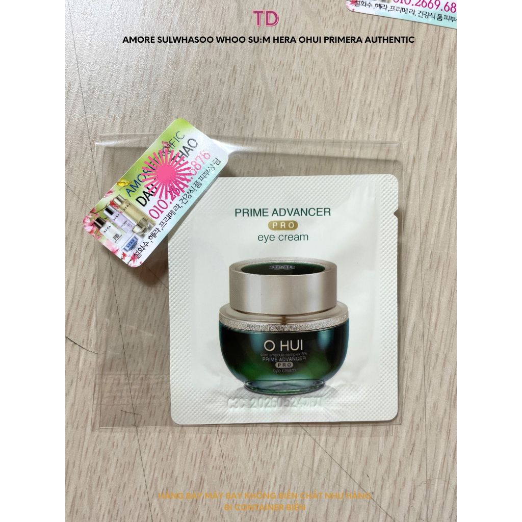 Kem mắt Ohui Xanh giảm nhăn thâm và bọng mắt Ohui Prime Advancer Eye Cream Pro 1ml